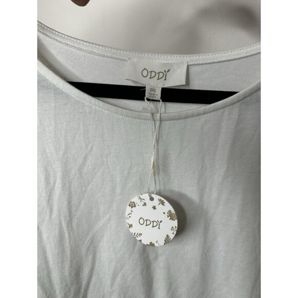 Oddy White Ruffle Short Sleeve Top Casual Blouse Boho Size 2XL NWT - Picture 10 of 10